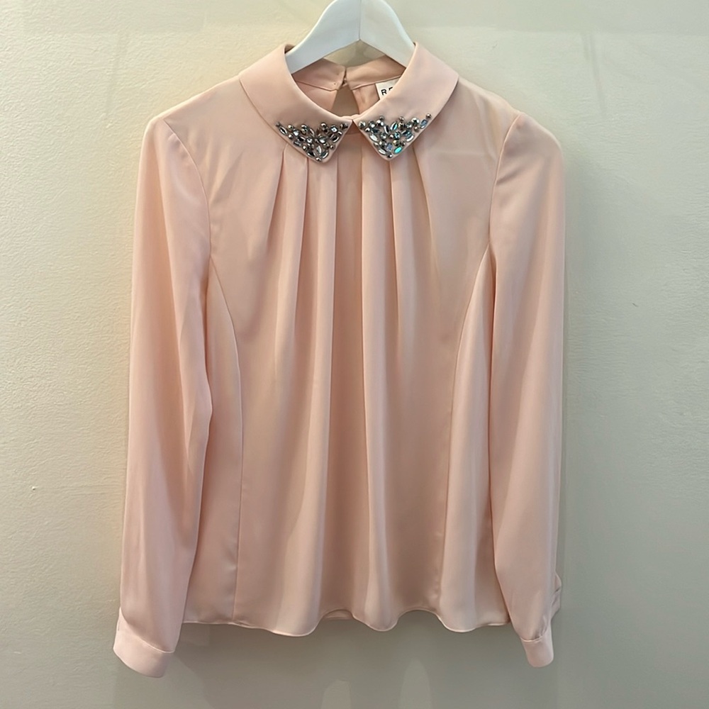 Reiss blouse with rhinestone collar